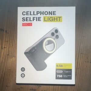 Selfie Light BBC-9 Black 750mAh Type-C Fill-in Light Shutter 117x83mm